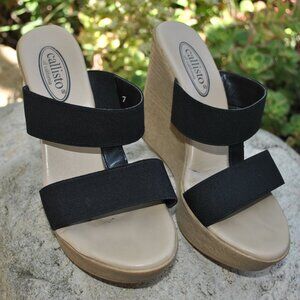Callisto open toe/back wedge sandal